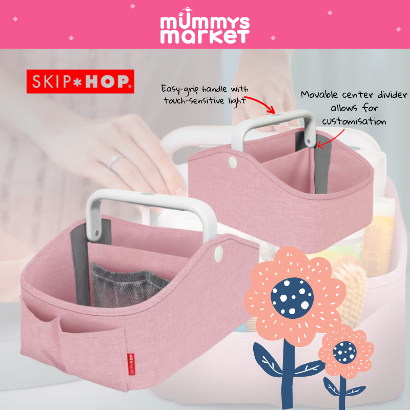 Skip Hop Nursery Style Light-Up Nappy Caddy - Pink